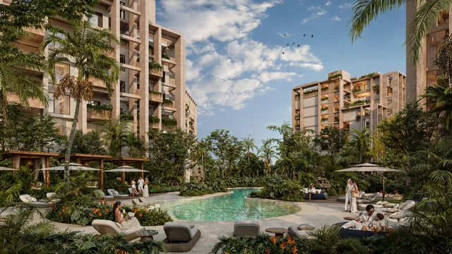 Xoco+ — resort amenities with pools and tropical vegetation